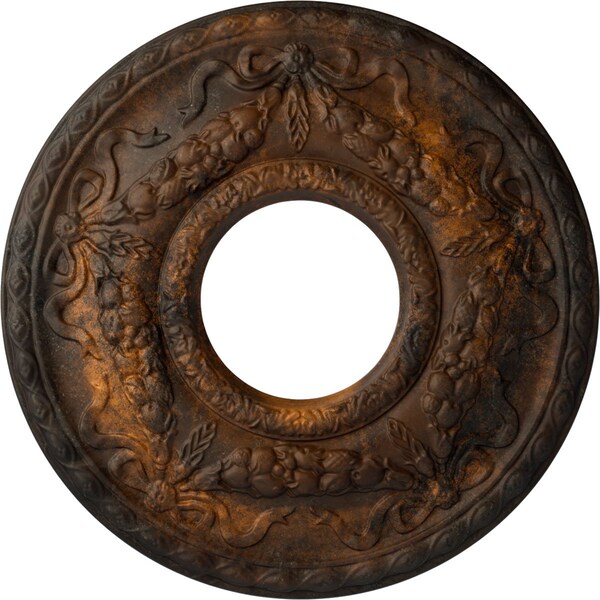 Ekena Millwork Hurley Ceiling Medallion (Fits Canopies up to 7 1/4"), 22 1/8"OD x 7 1/4"ID x 1 3/4"P, Rust CM26HURUS - main
